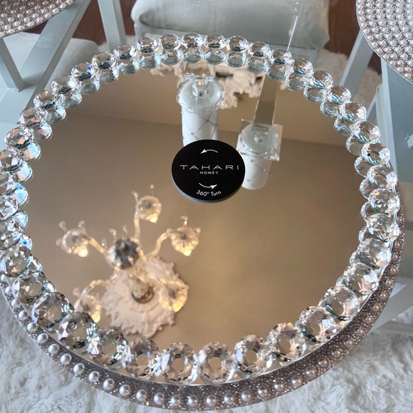 Tahari | Accents | Tahari Diamond Bling Jewel Mirror Mirrored Glass ...